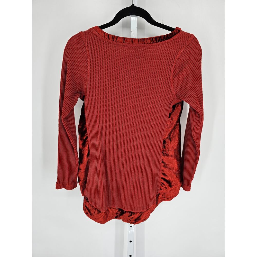 Soft Surroundings Sz M Cajun Red Orange Waffle Ve… - image 5